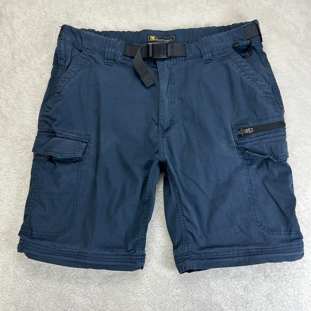 The BC Clothing Cargo Shorts Mens Lx30 Navy Blue Convertible Outdoor "Read"